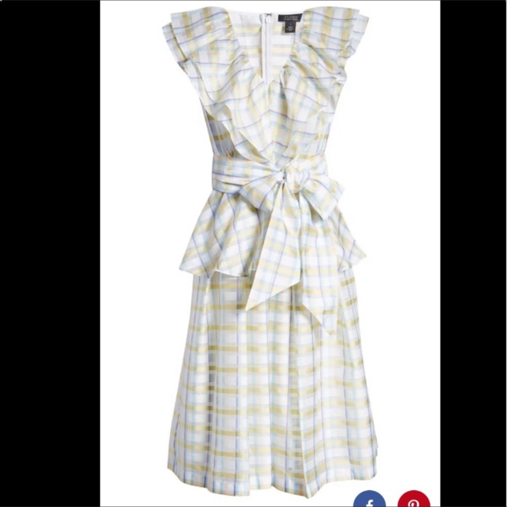 Halogen Atlantic Pacific bow detail plaid dress NWT medium